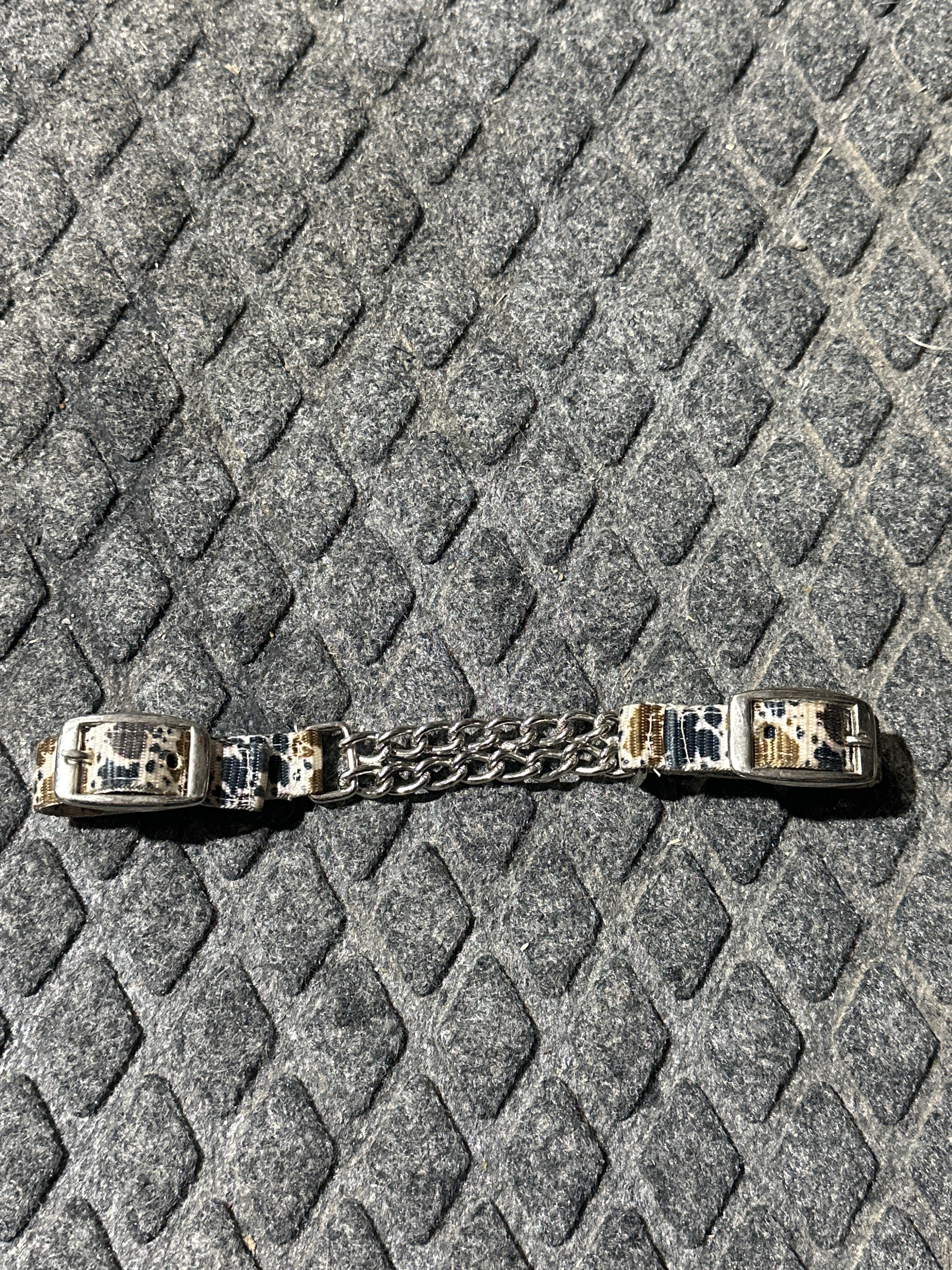 Cow print nylon chain chin strap