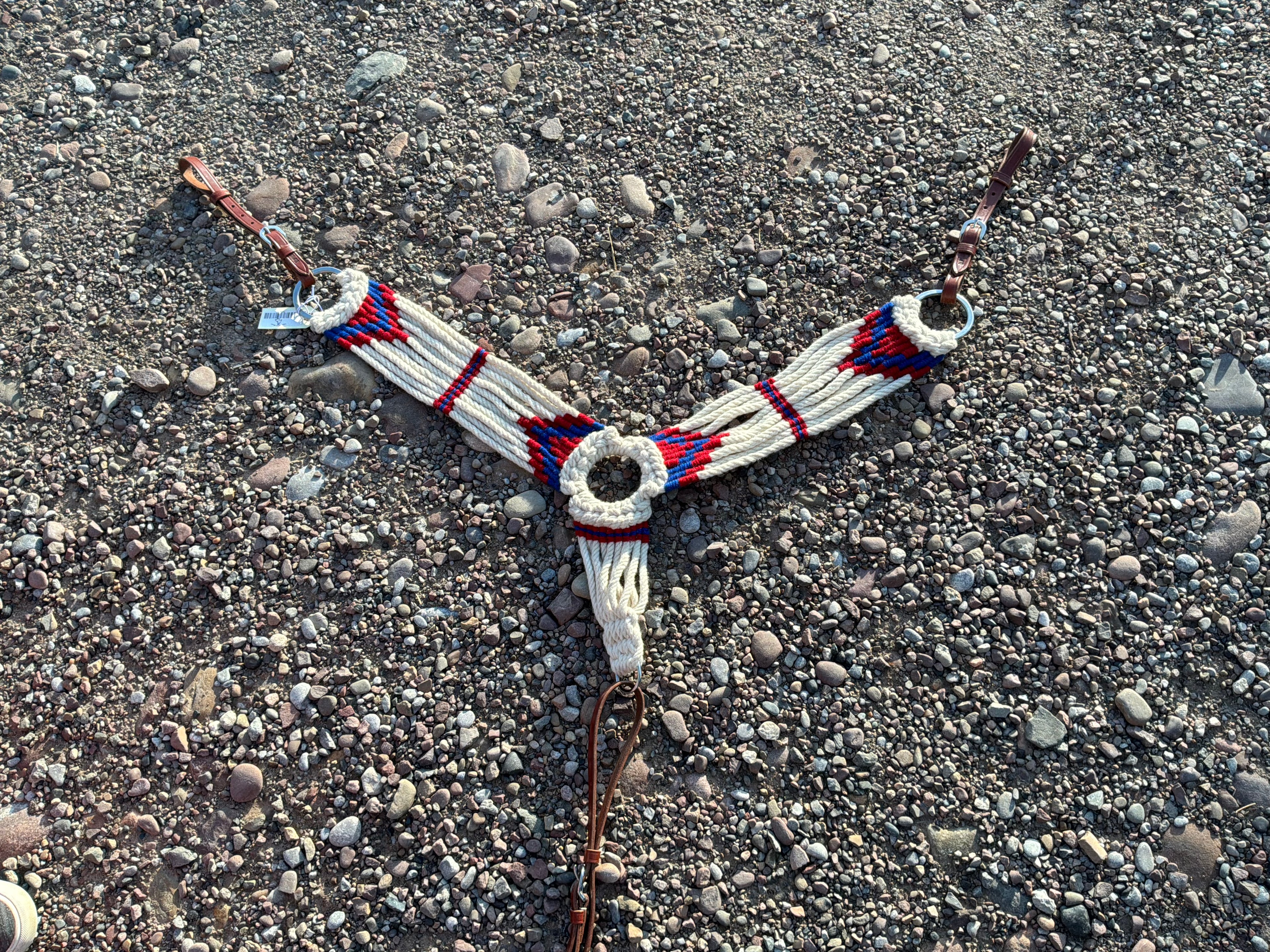 Red, white & blue string breast collar