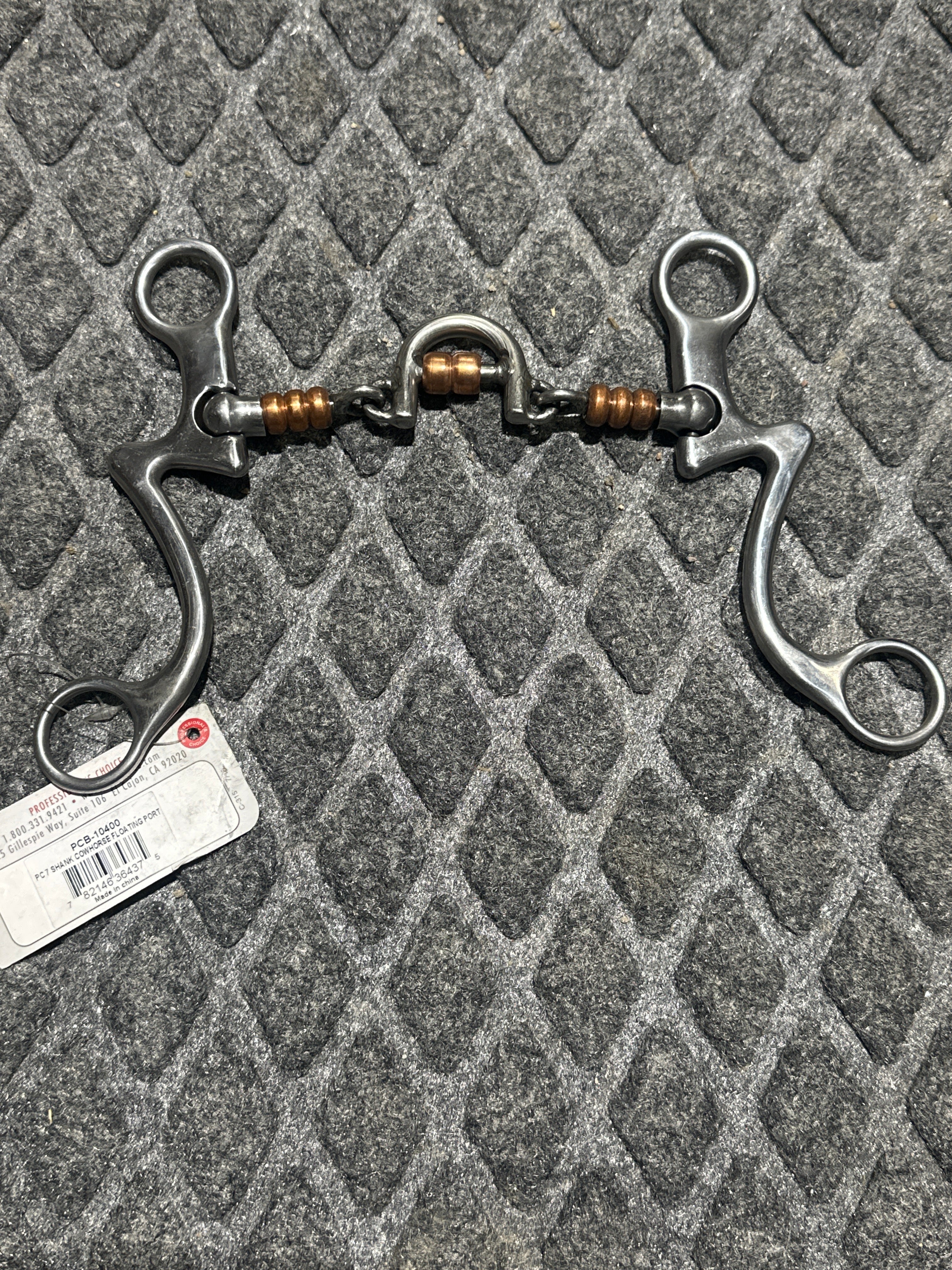 Professionals Choice 7 shank bit cow horse floating port with copper rollers