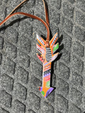 Fiesta painted arrow tie on saddle charm
