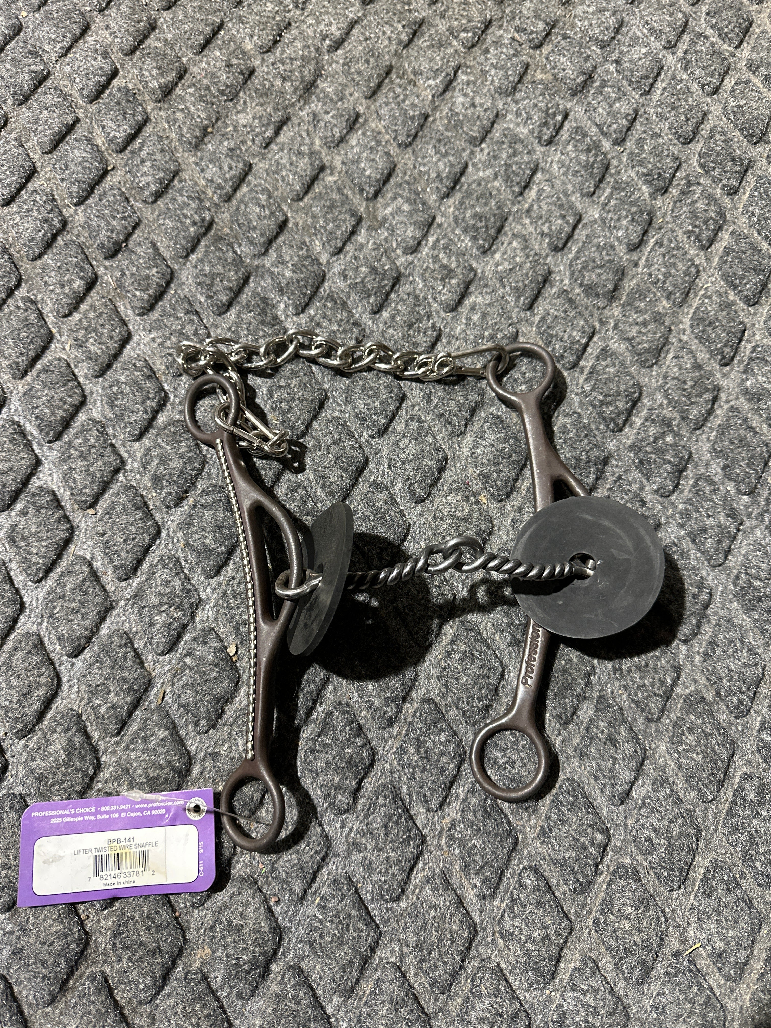 Professionals Choice Pozzi lifter 2 pc twisted wire snaffle gag bit