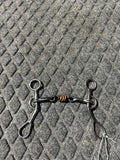 3 pc smooth with dog bone & rollers short shank short gag bit