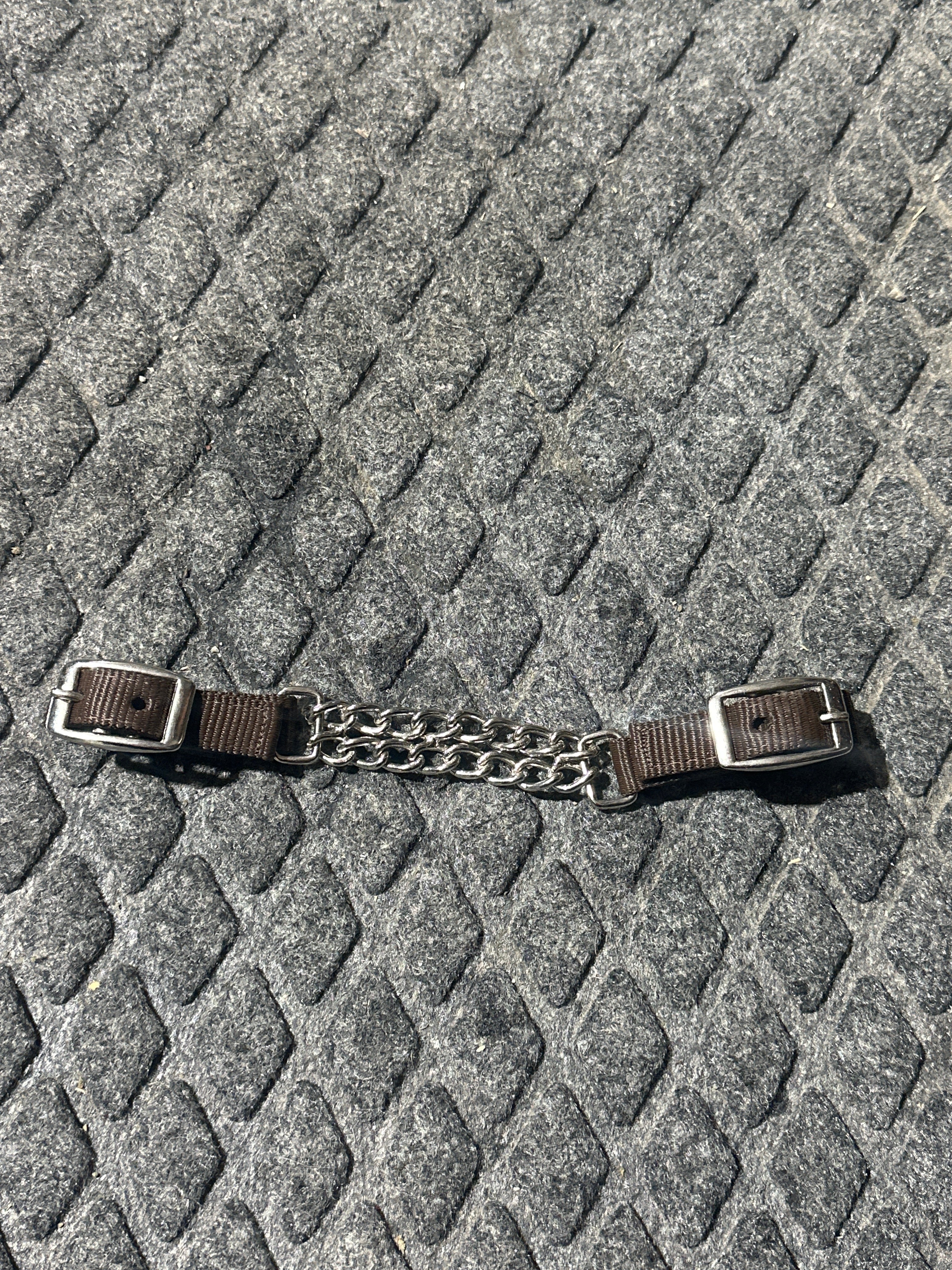 Brown nylon chain chin strap