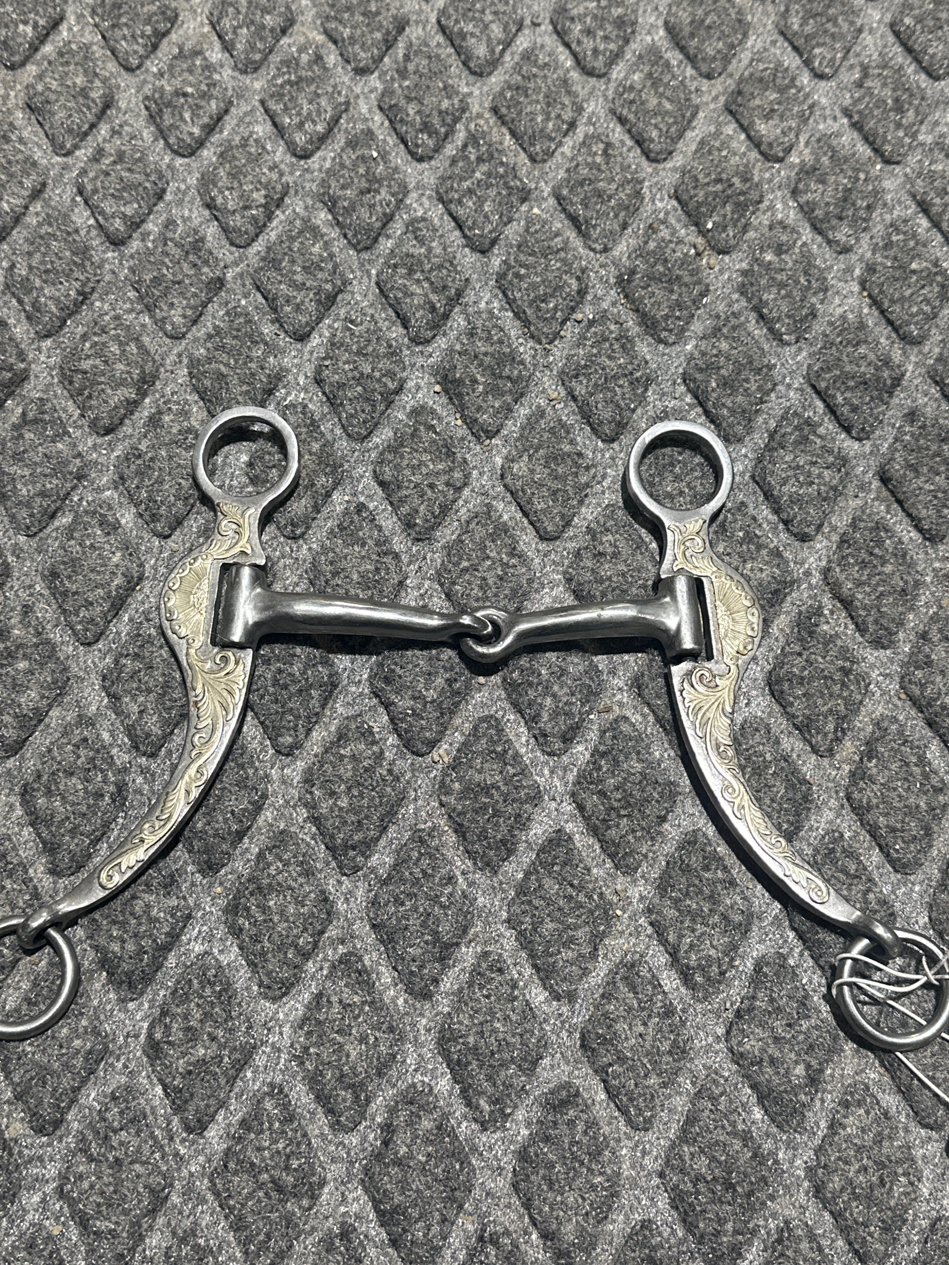 Silver overlay shanks 2 pc smooth mouth snaffle bit