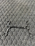 Three pc twisted wire with dog bone jr cow horse bit