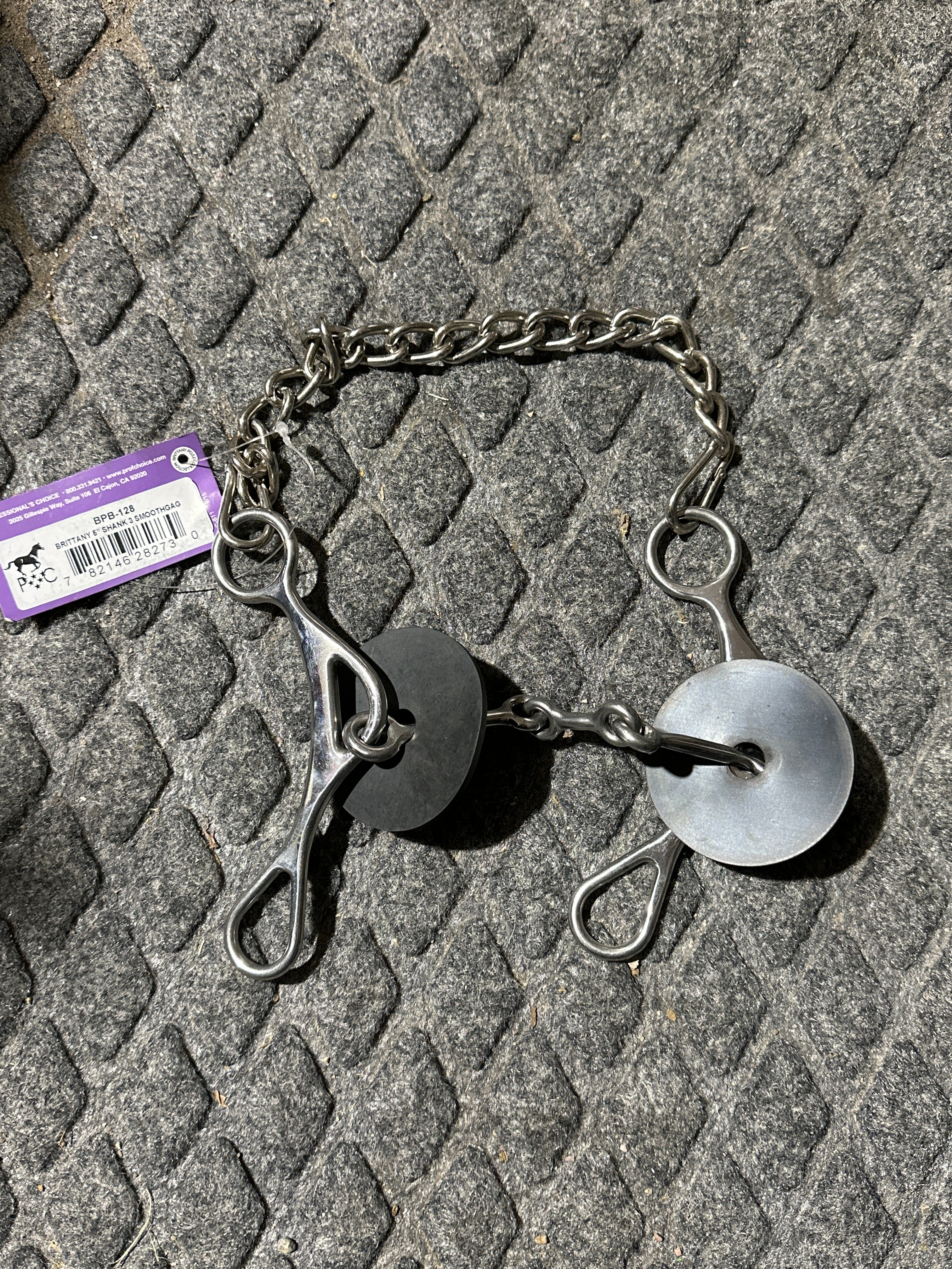 Professionals Choice Pozzi 5” shank 3 pc smooth with dog bone gag bit