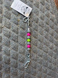 Pretty polos by Jessie, checkered silicone beaded curb strap lime and pink￼