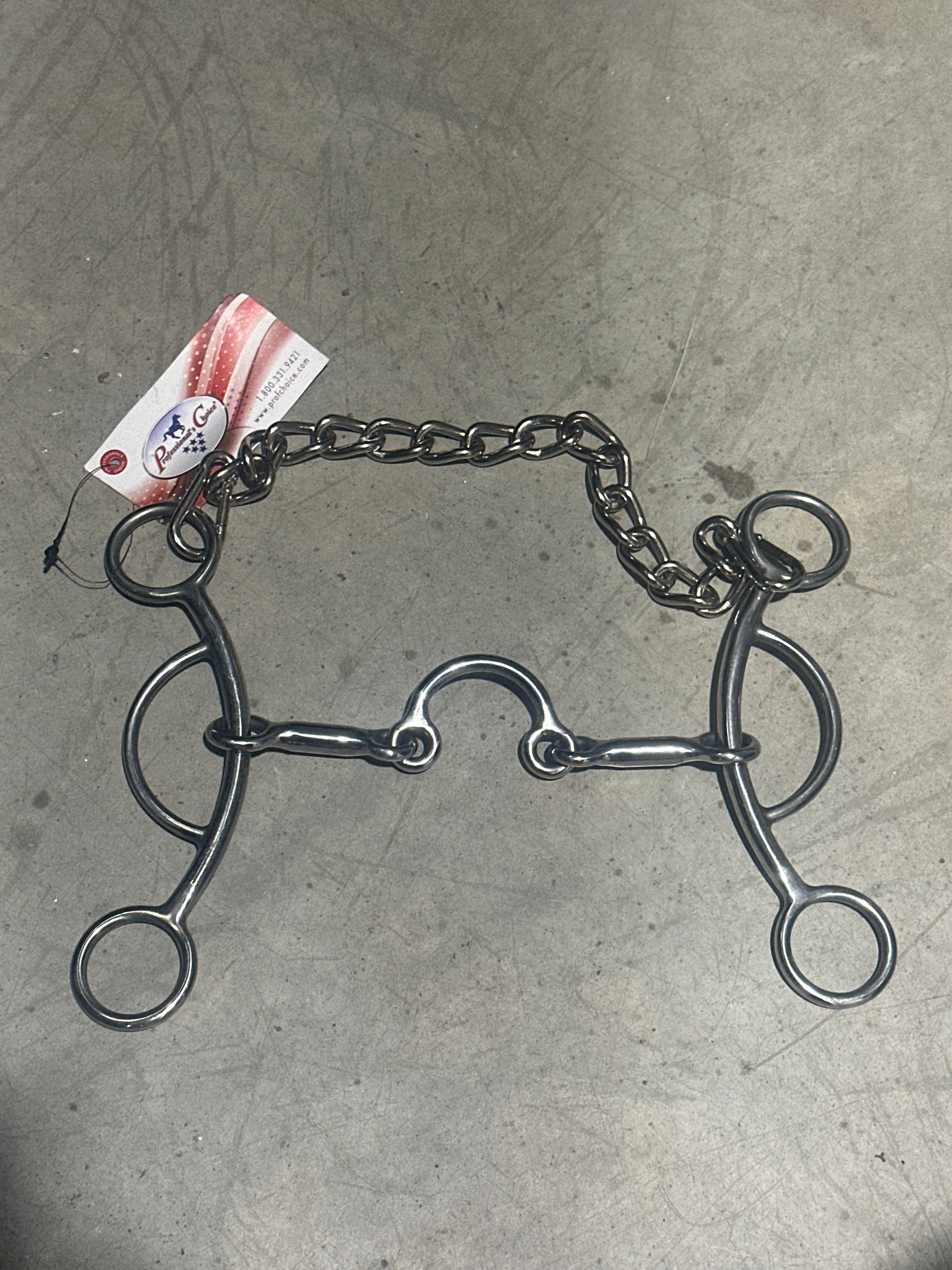 Professionals choice futurity bit medium shank gag medium port