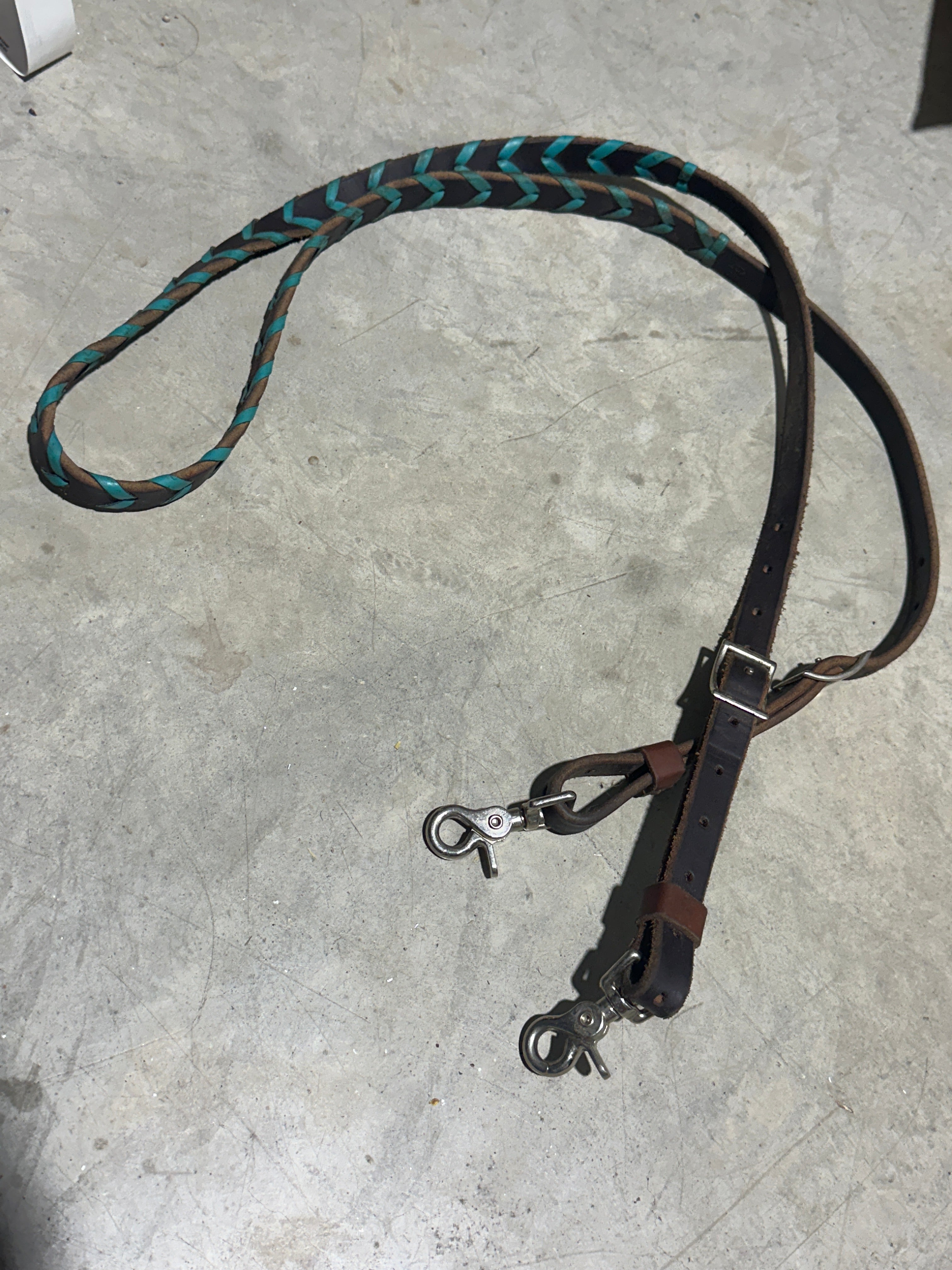 Used lace leather barrel reins