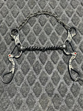 2 pc twisted wire gag bit with silver overlay shanks