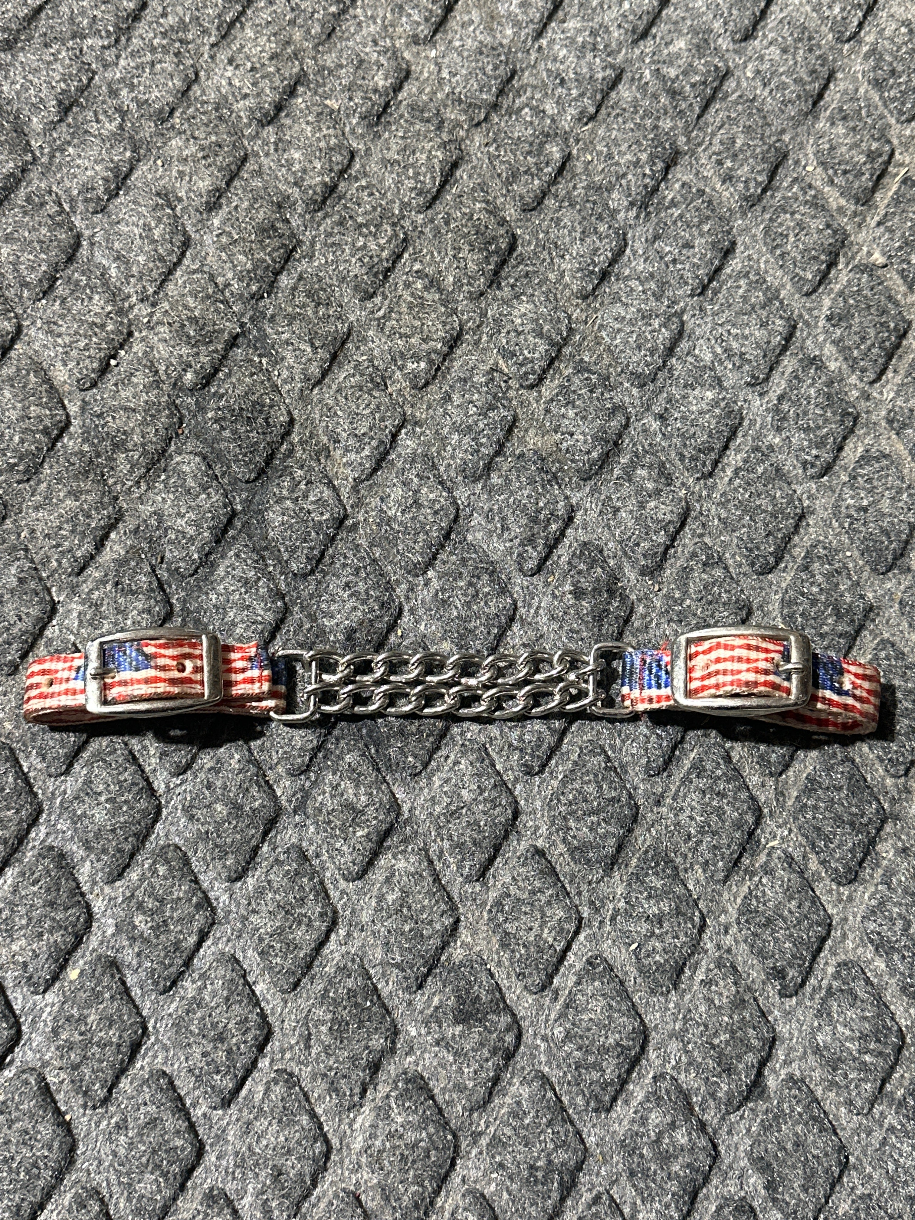 American flag nylon chain chin strap