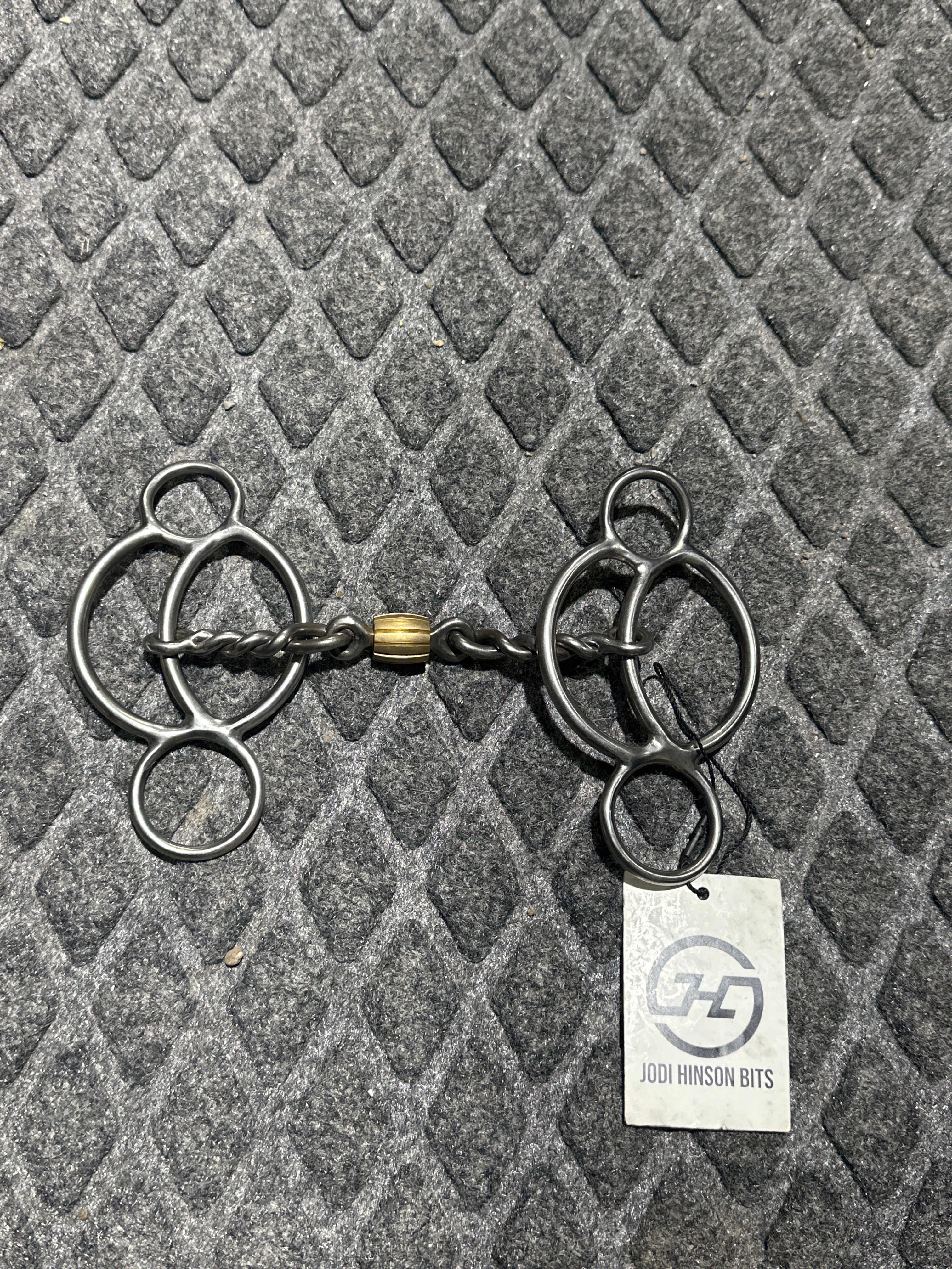 Jodi Hinson preferred contact gag bit twisted wire 3 pc dog bone with cricket