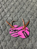 Pink zebra leather bit guards