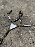 Gladiator plate white accent headstall & breast collar set
