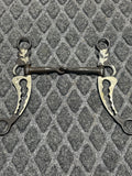2 pc smooth brown steel bit with silver overlay shanks