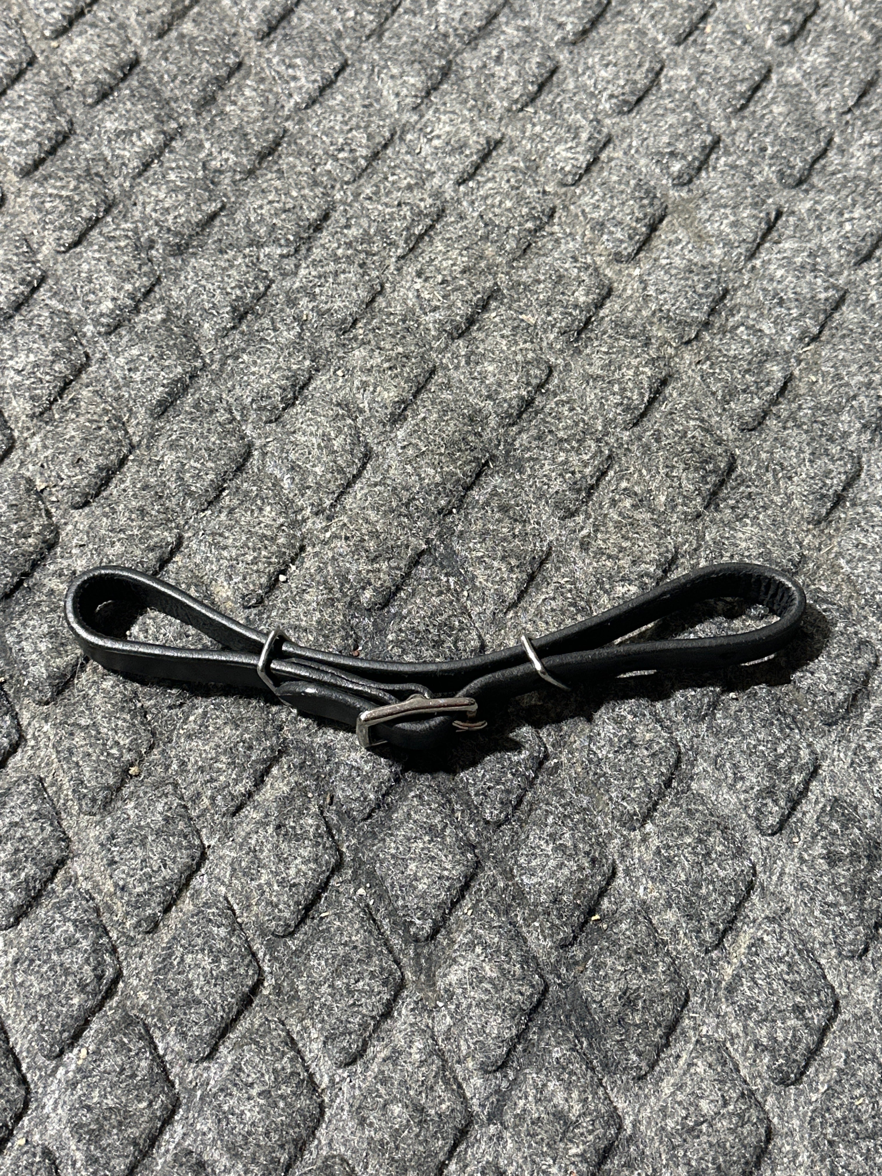 Black leather chin strap