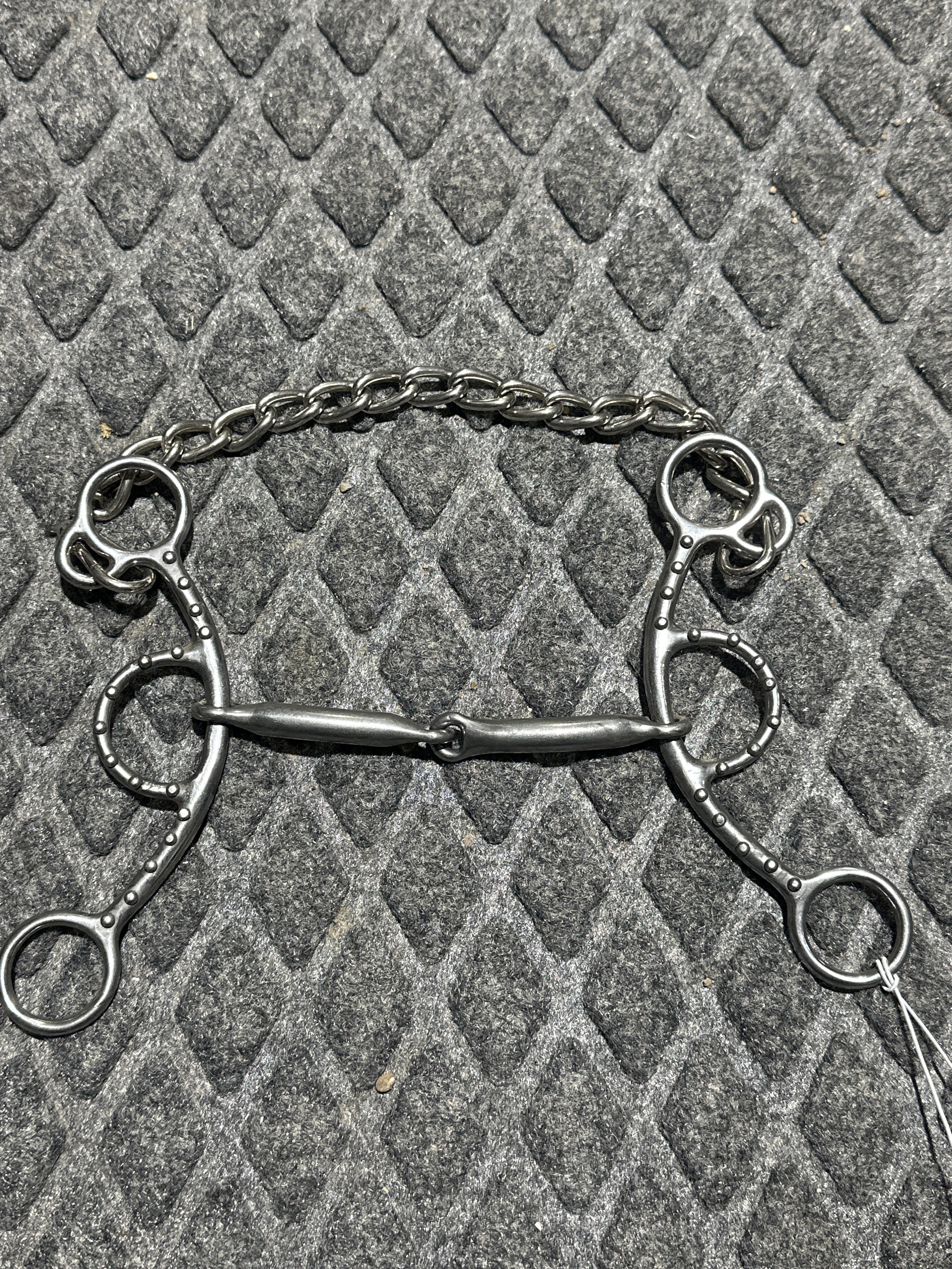 2 pc smooth mouth gag bit with dotted shanks