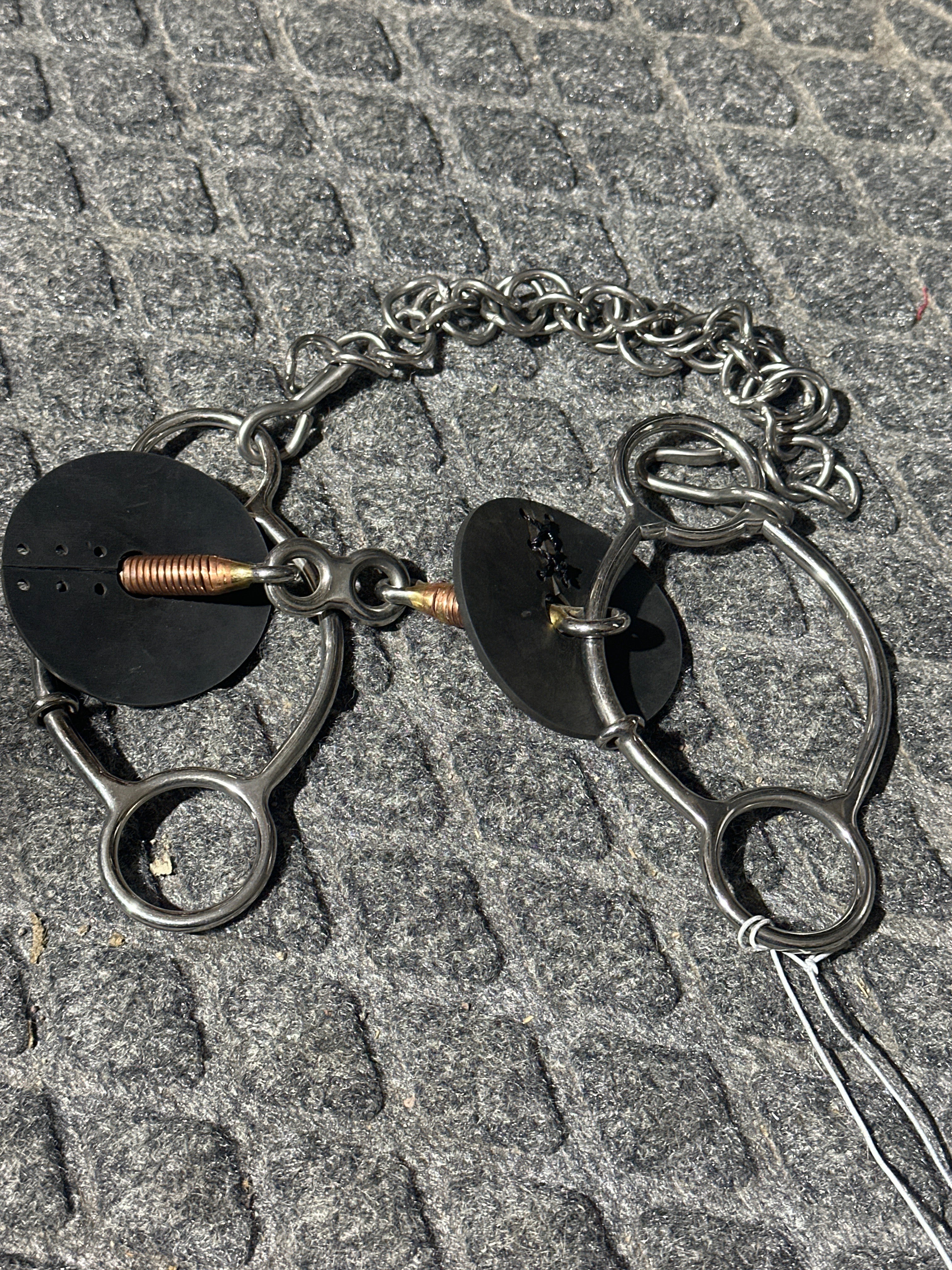 3 pc copper wrapped egg ring gag bit