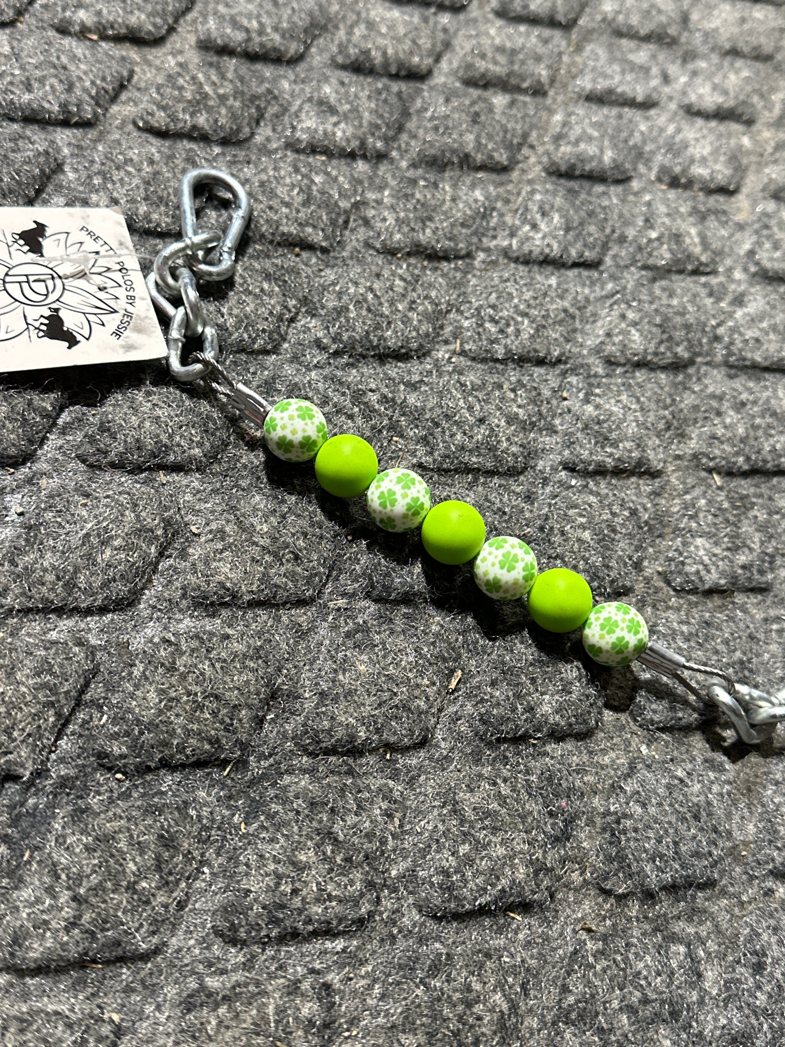 Cloverleaf silicone bead curb strap Pretty Polos by Jessie