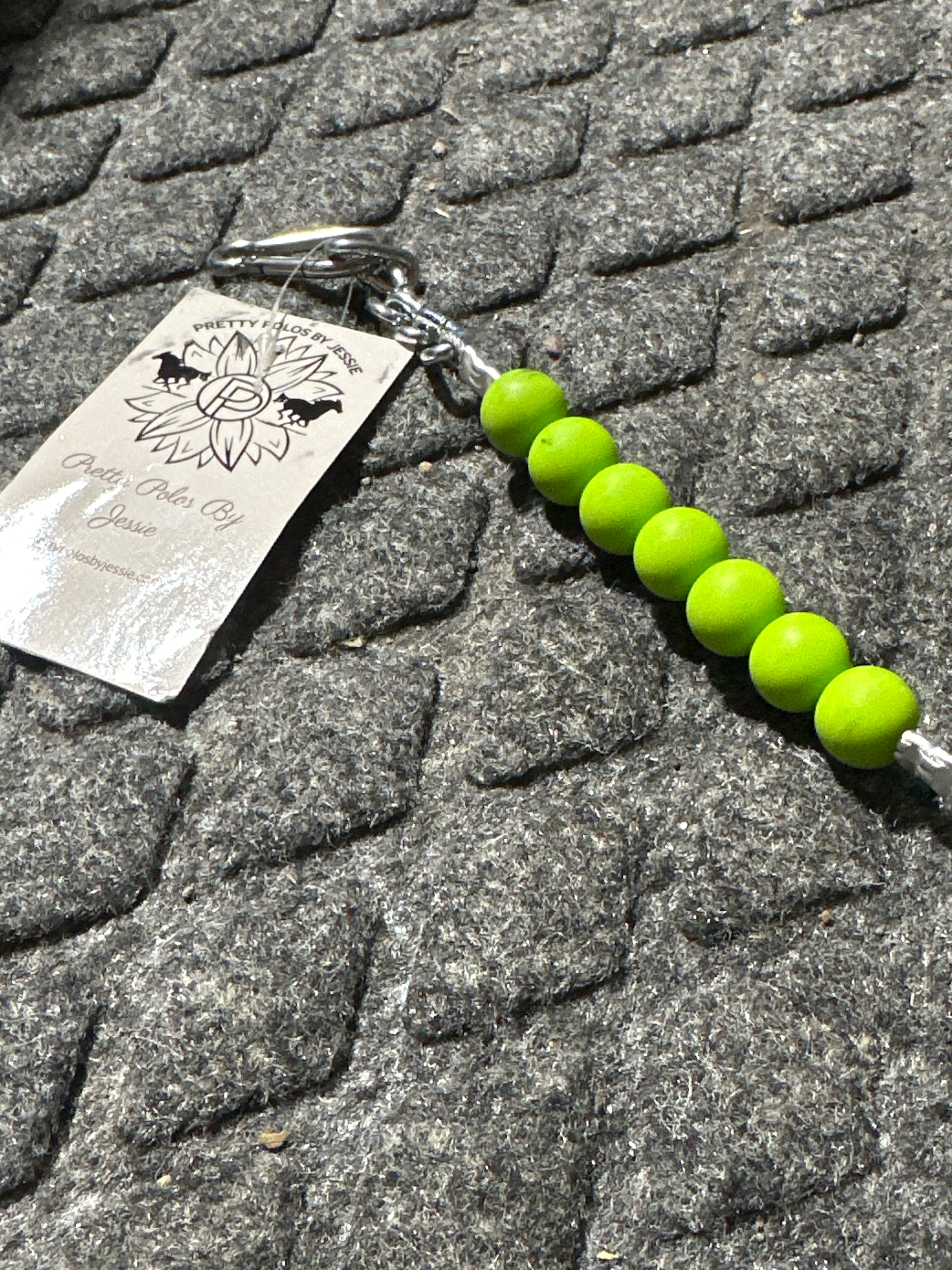 Lime green silicone bead curb strap Pretty Polos by Jessie