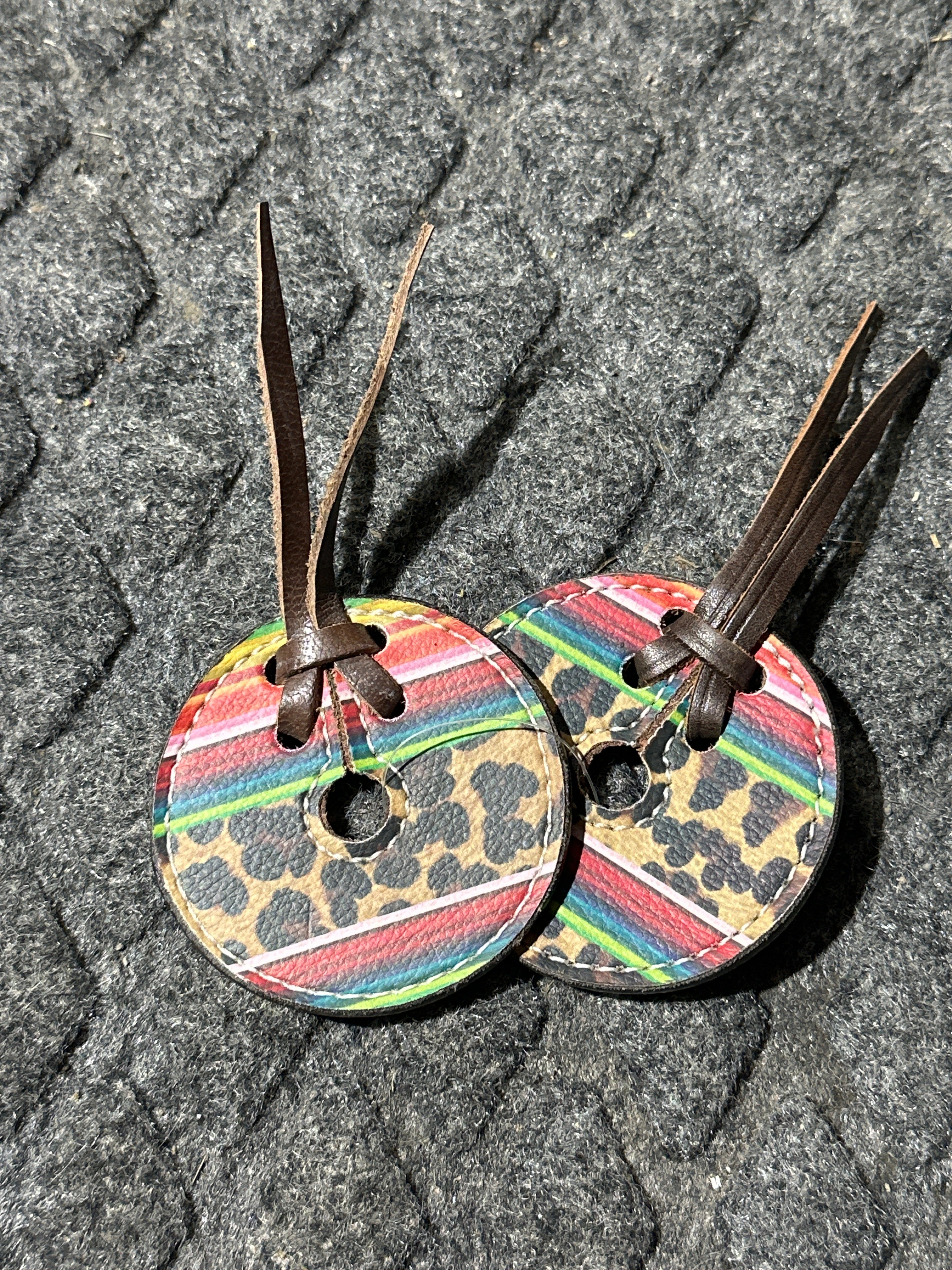 Cheetah print serape leather bit guards