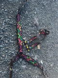 Colorful flower headstall & matching breast collar