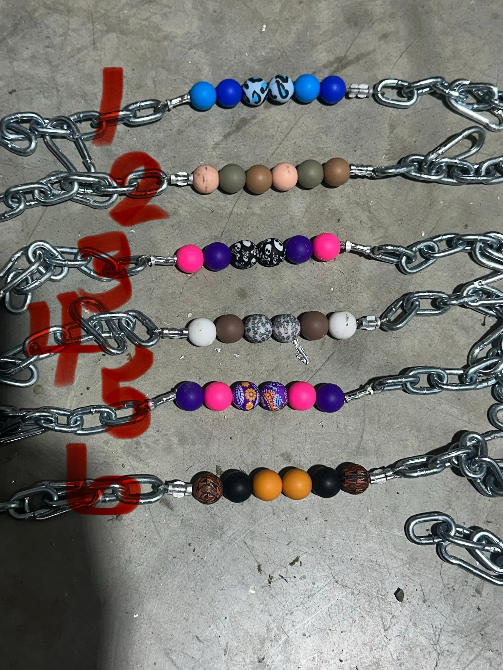 Silicone beaded chin straps