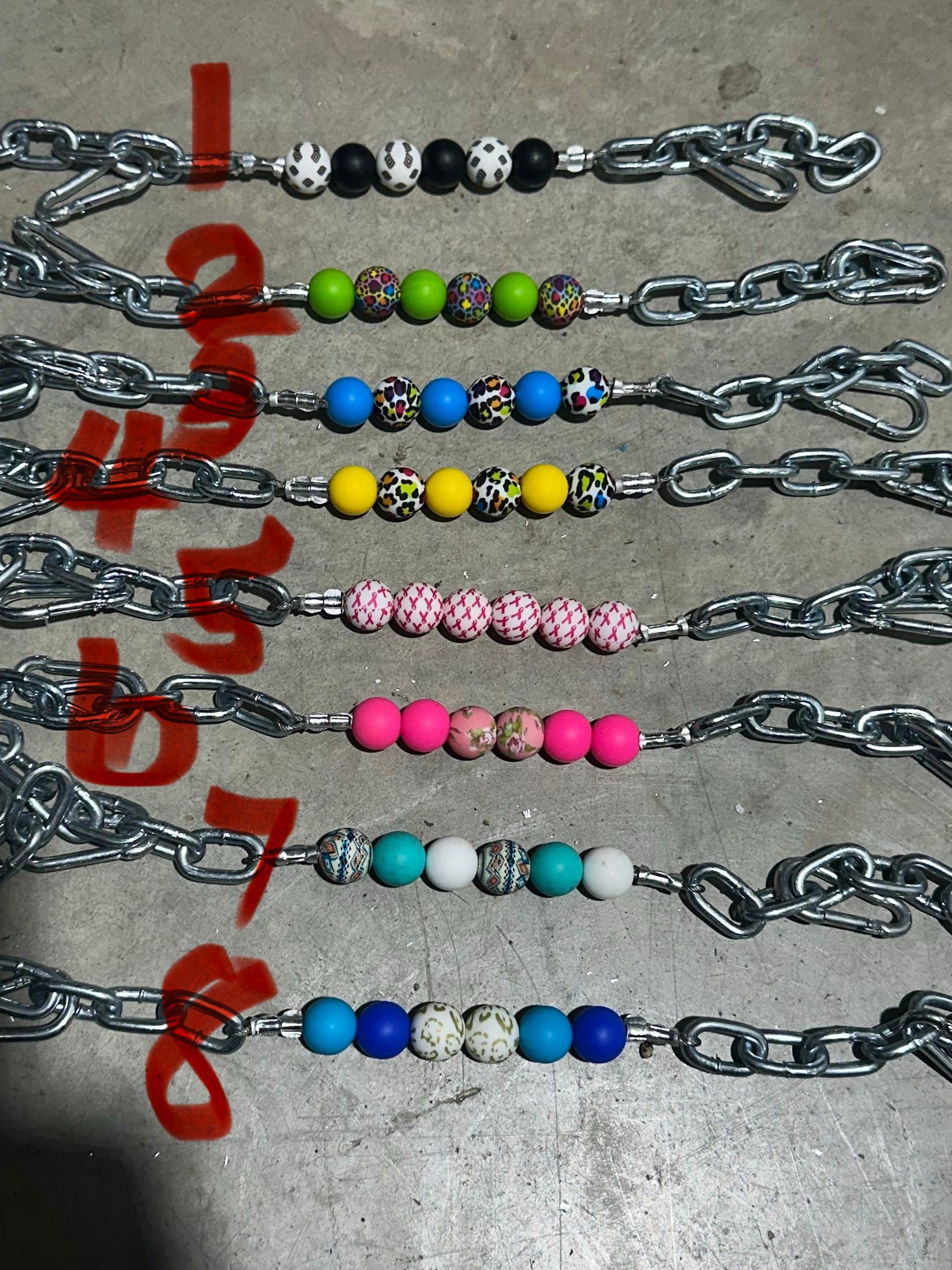 Silicone beaded chin straps