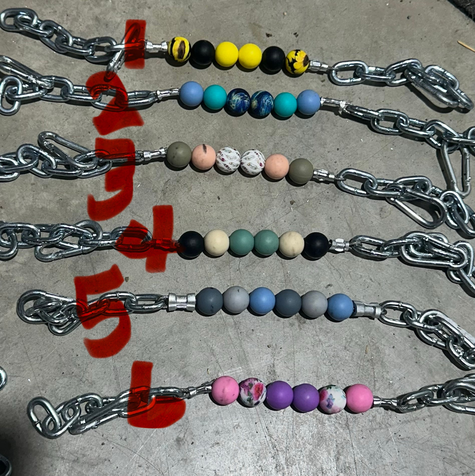Silicone beaded chin straps