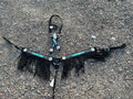 Black Aztec with fringe headstall & breast collar