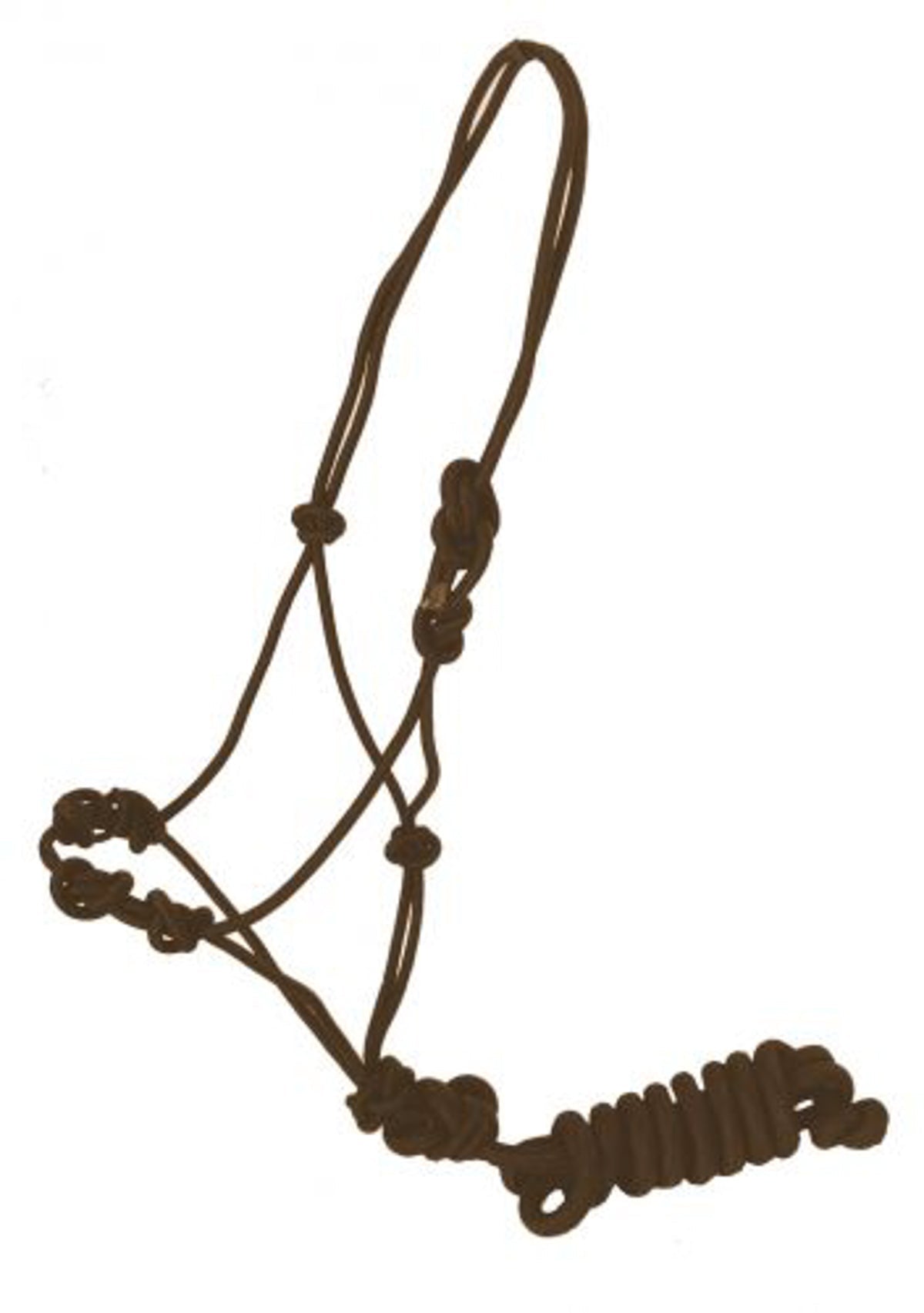 Training cowboy knot halter with four knot pressure points with removeable lead