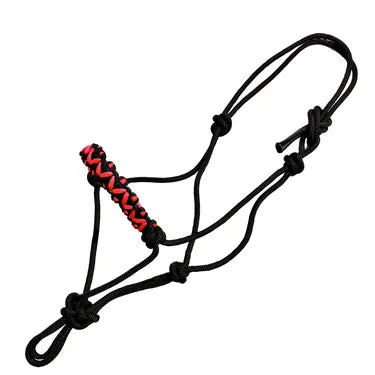Braided nose cowboy knot halter with lead rope