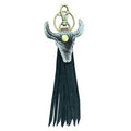 Hair on hide key chain with fringe