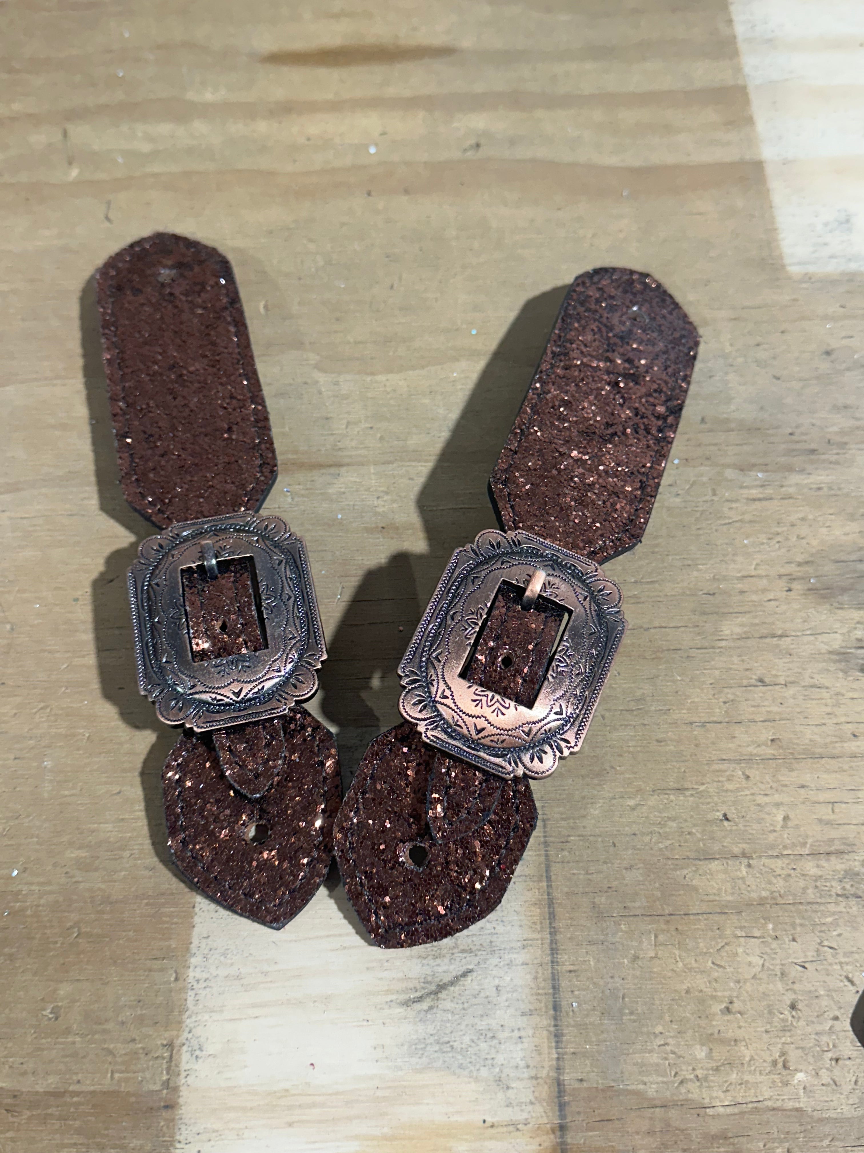Sparkle buckle spur straps