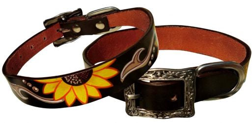 Small leather designed dog collars