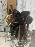 14.5” Triple A saddlery hybrid light weight barrel saddle made in Brazil