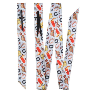 Wild West print nylon off billet in latigo set ￼