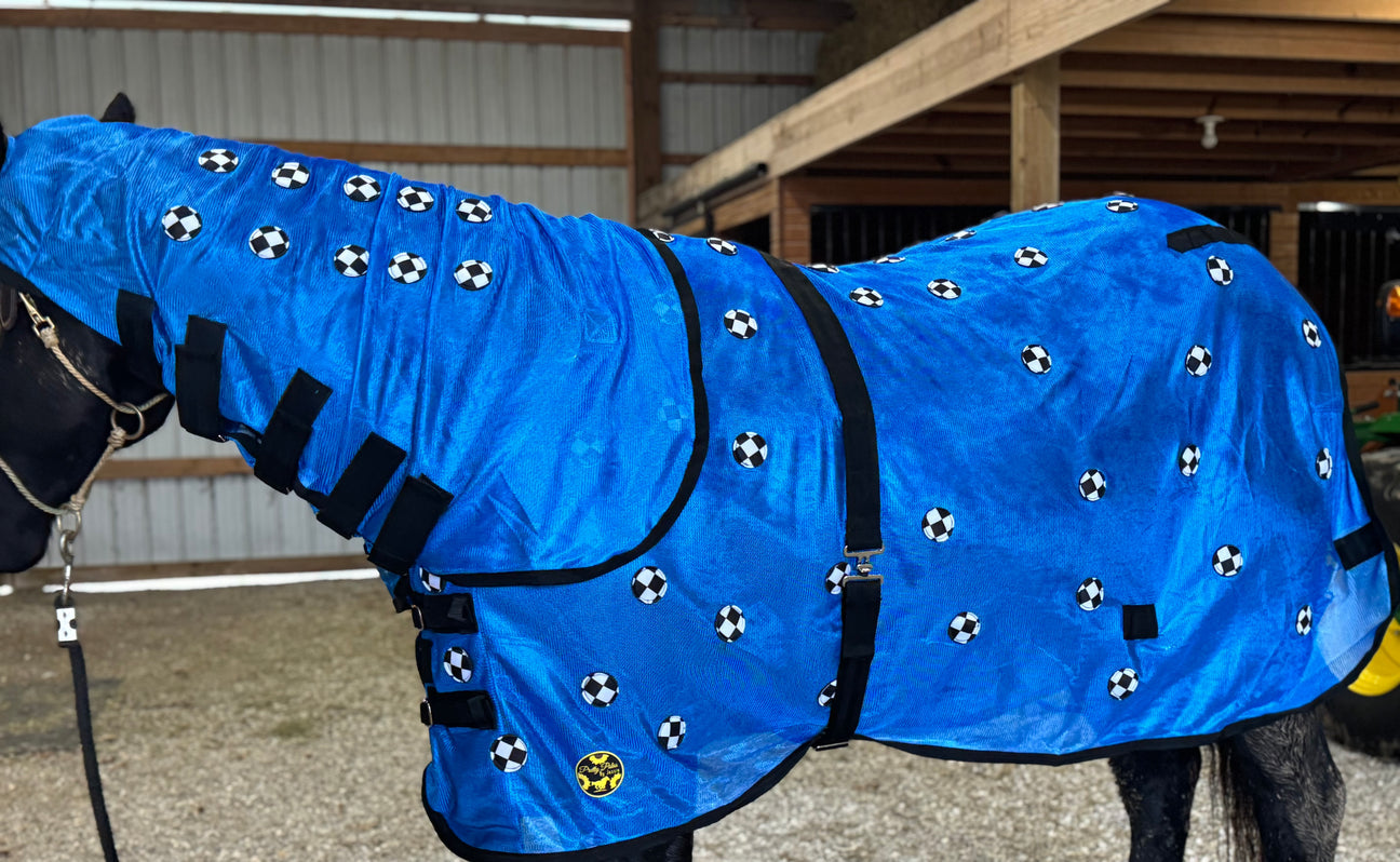 Pretty polos by Jessie blue magnetic therapy sheet with detachable neck ￼