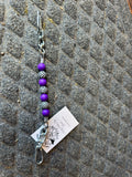 Pretty polos by Jessie, checkered silicone beaded curb strap purple checkered ￼