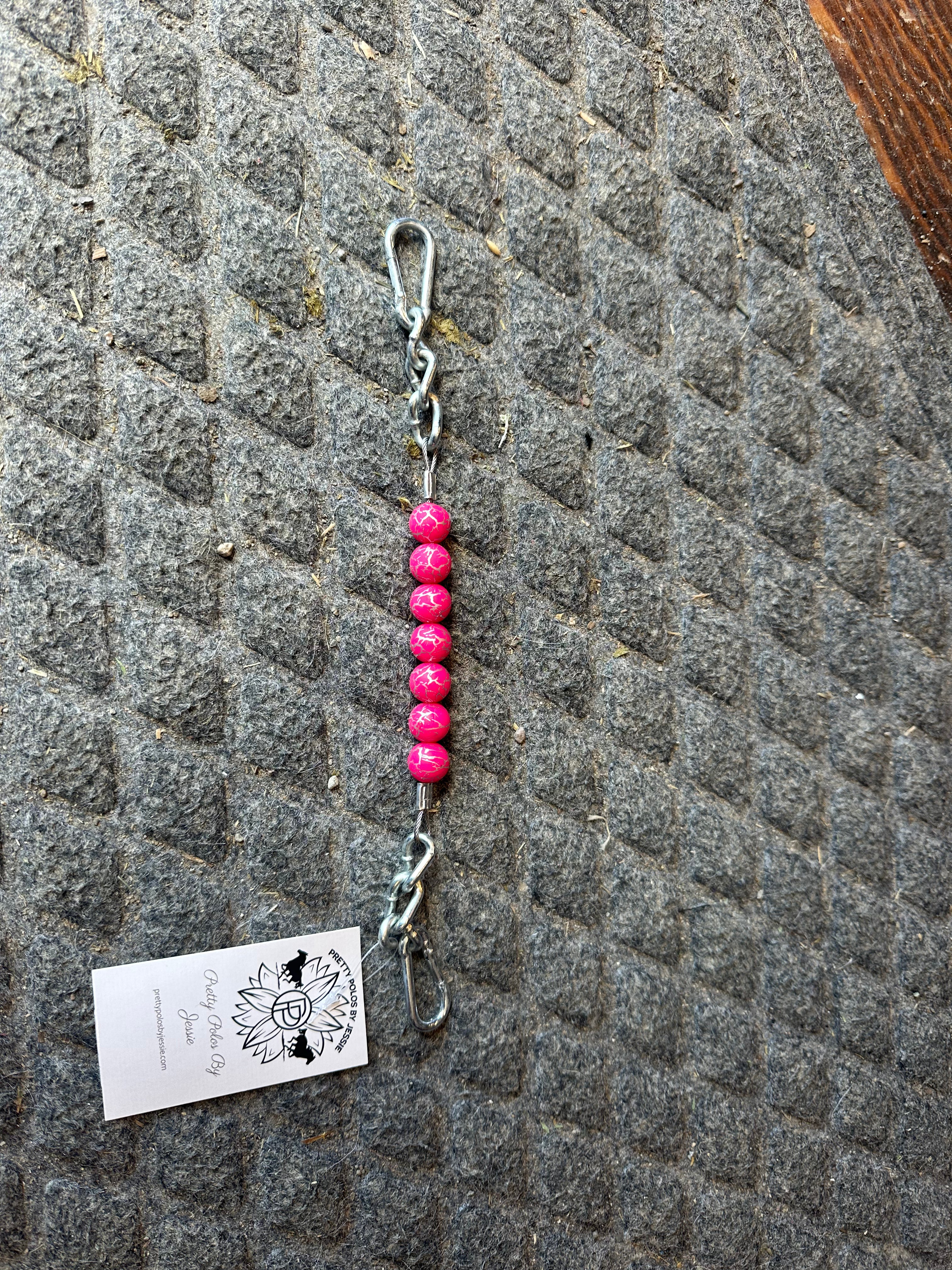 Pretty polos by Jessie crackled pink silicone beaded curb strap ￼