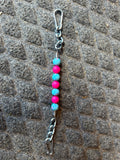 Pretty polos by Jessie, pink flamingos silicone beaded curb strap￼