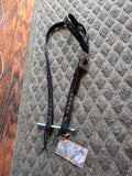 Heart K custom leather blue buck stitch one ear headstall Montana made