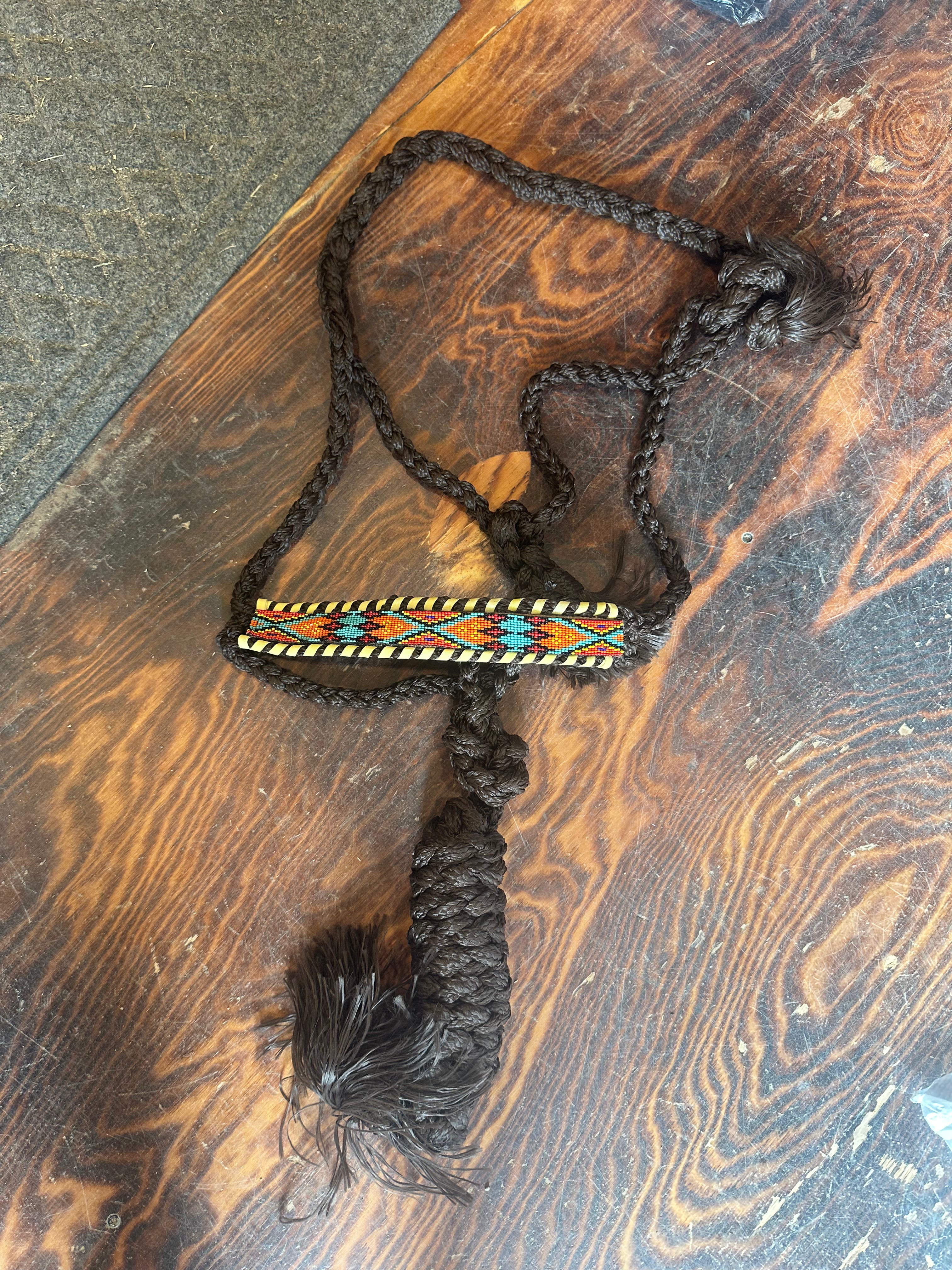 Designer mule tape halter with lead rope