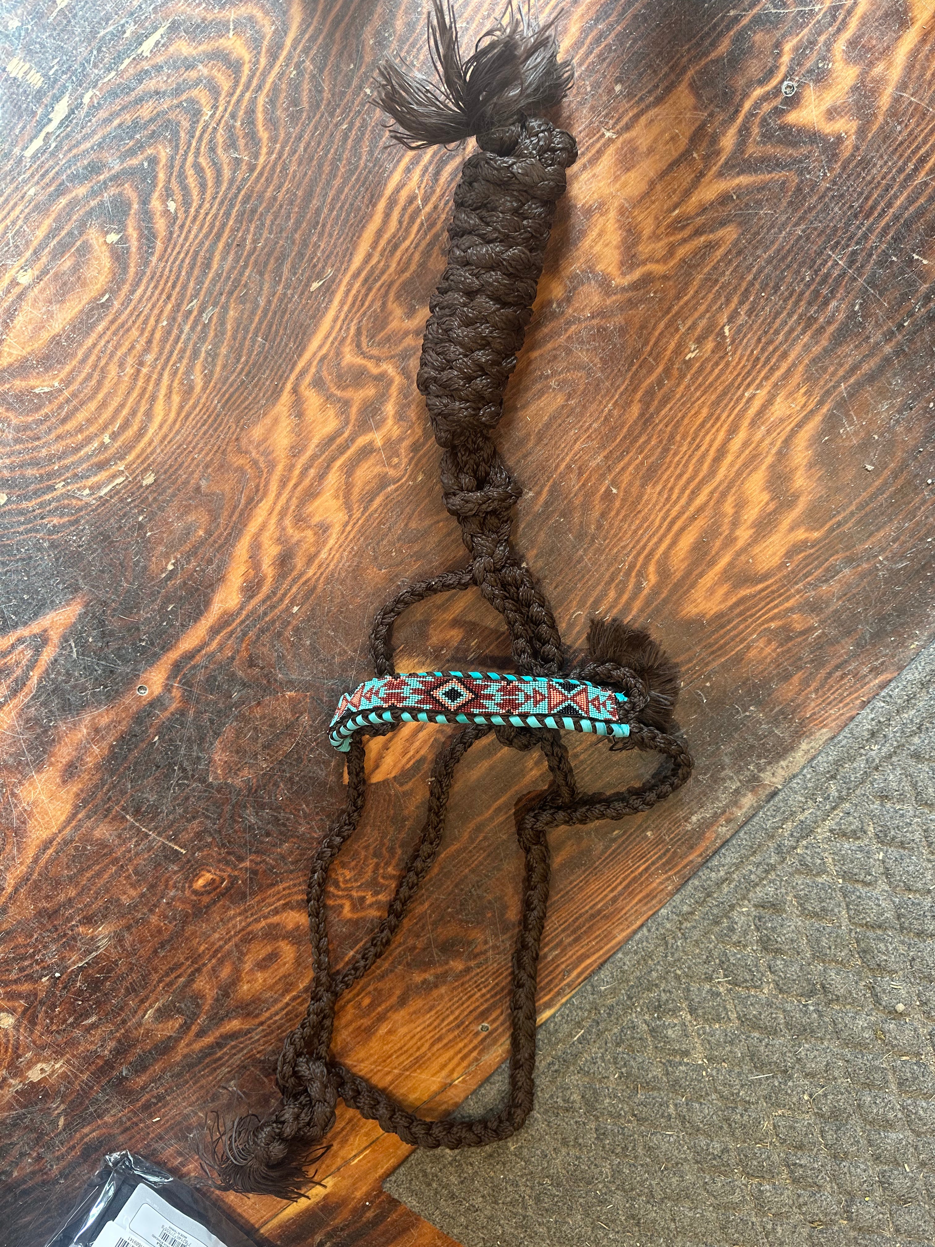 Designer mule tape halter with lead rope