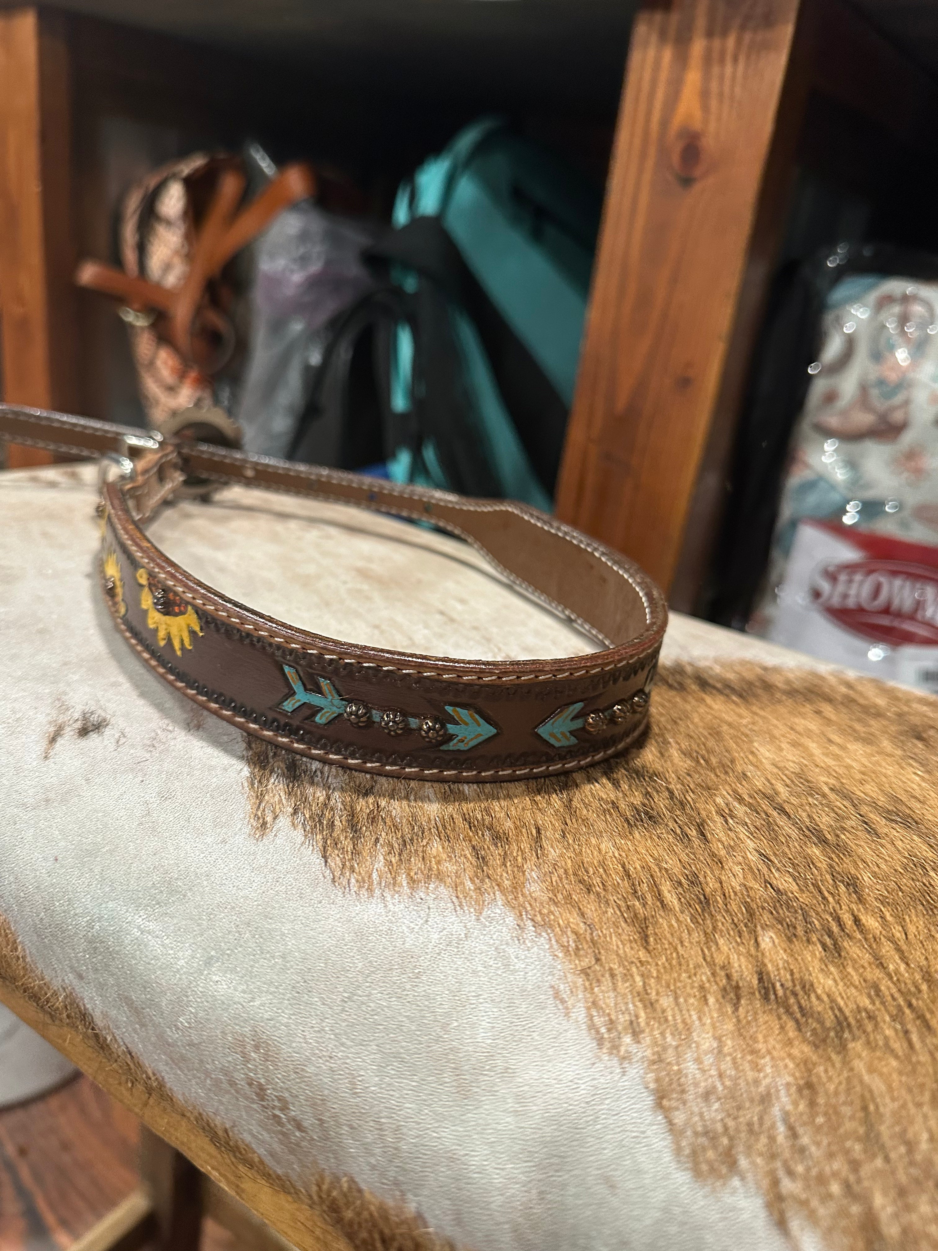 Leather with design dog collars large