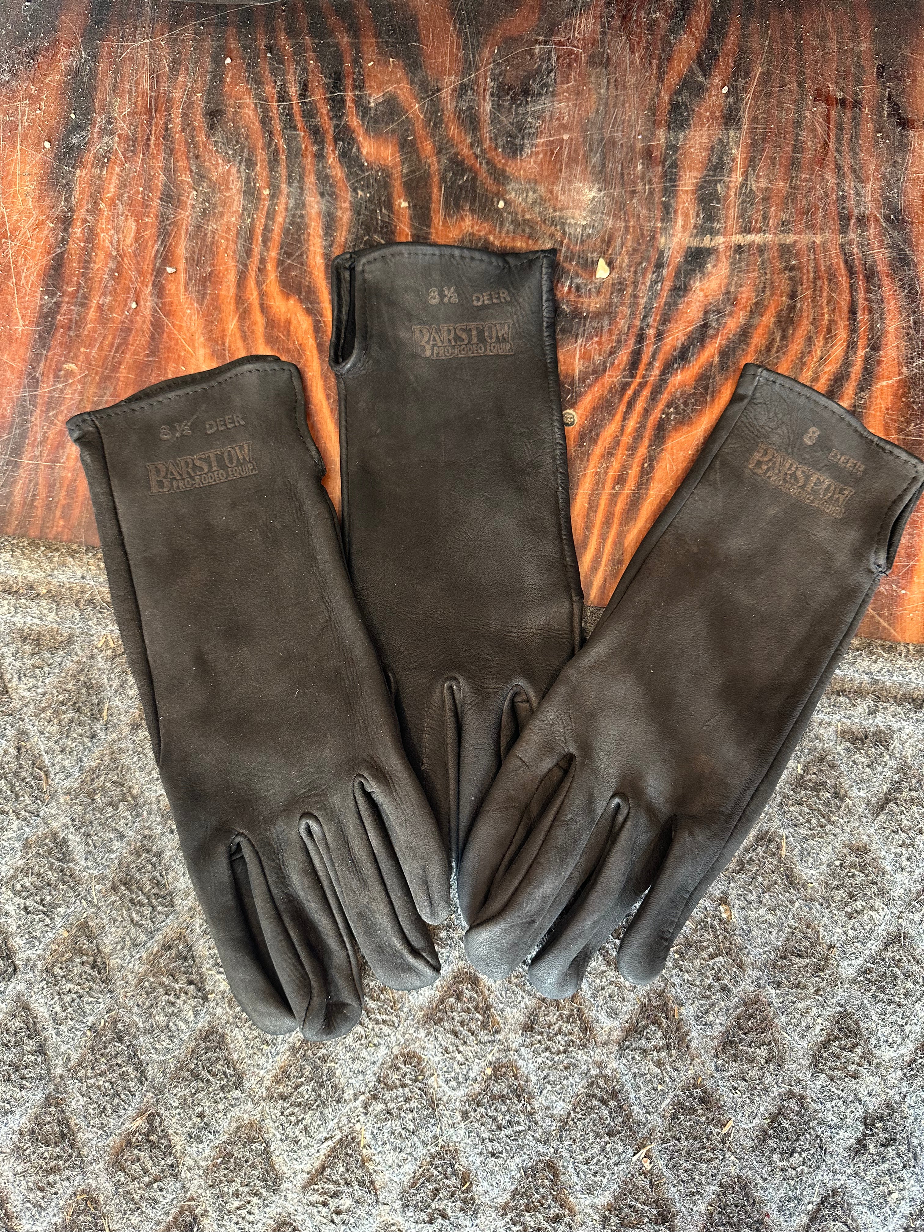 Barstow pro rodeo bull riding deer skin gloves