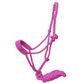 Braided mule tape halter with matching lead rope- pink