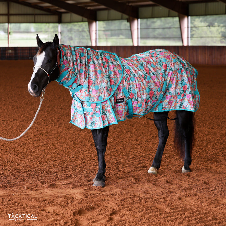 Tacktical bloom magnetic therapy fly sheet with detachable neck