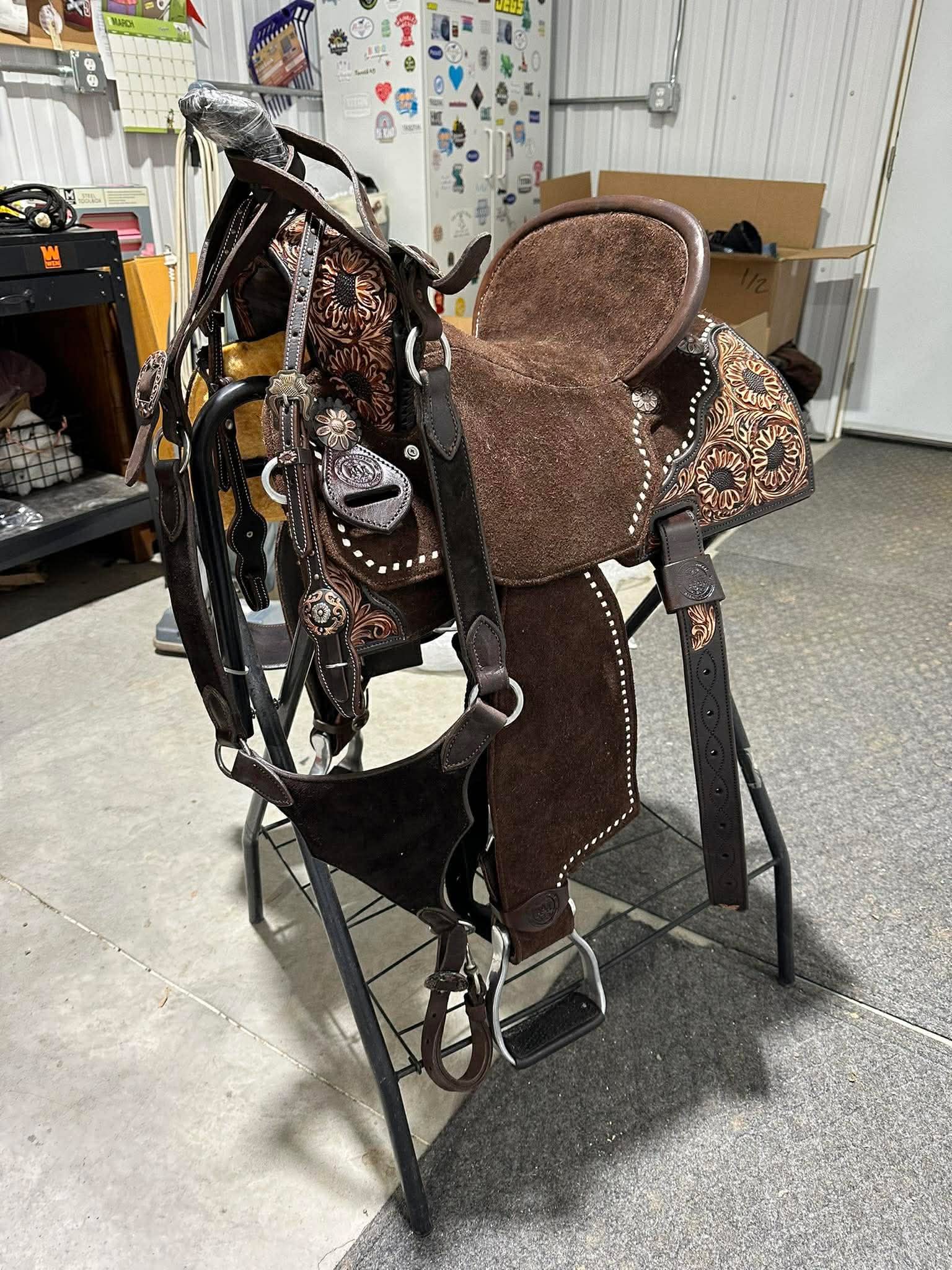 The “Georgia” hybrid light weight Triple A Brazilian barrel saddle