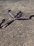 Custom bedazzled pink & purple headstall & breast collar